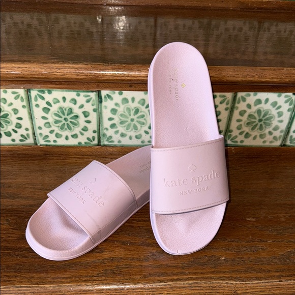 Kate Spade light pink/purple logo slide sandals size 11 - Picture 1 of 6